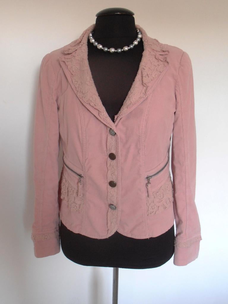 BIBA - prachtig oud roze jasje met kant - 42, Verzenden, Maat 42/44 (L), Biba, Zo goed als nieuw