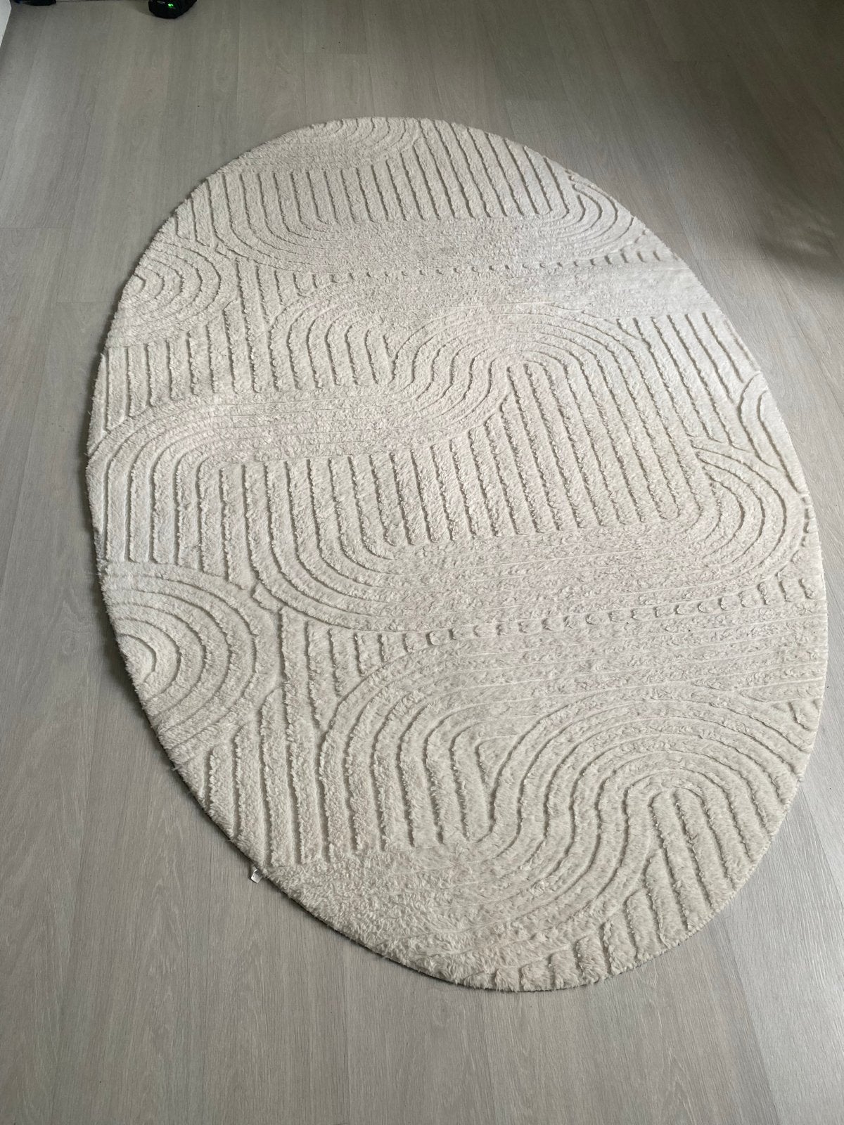 Vloerkleed 180x120 cm - Crème/wit met Patroon, Ophalen, 100 tot 150 cm, Zo goed als nieuw, Crème