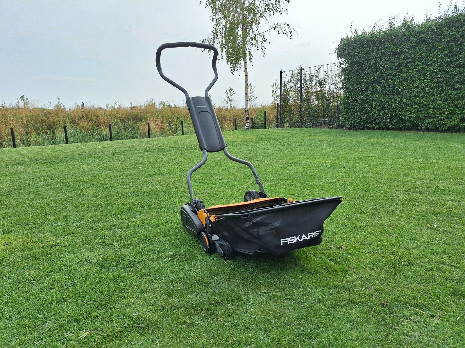 Fiskars StaySharp Max Kooimesmaaier 46 cm, Handgrasmaaier, Zo goed als nieuw, Opvangbak, 40 t/m 49 cm