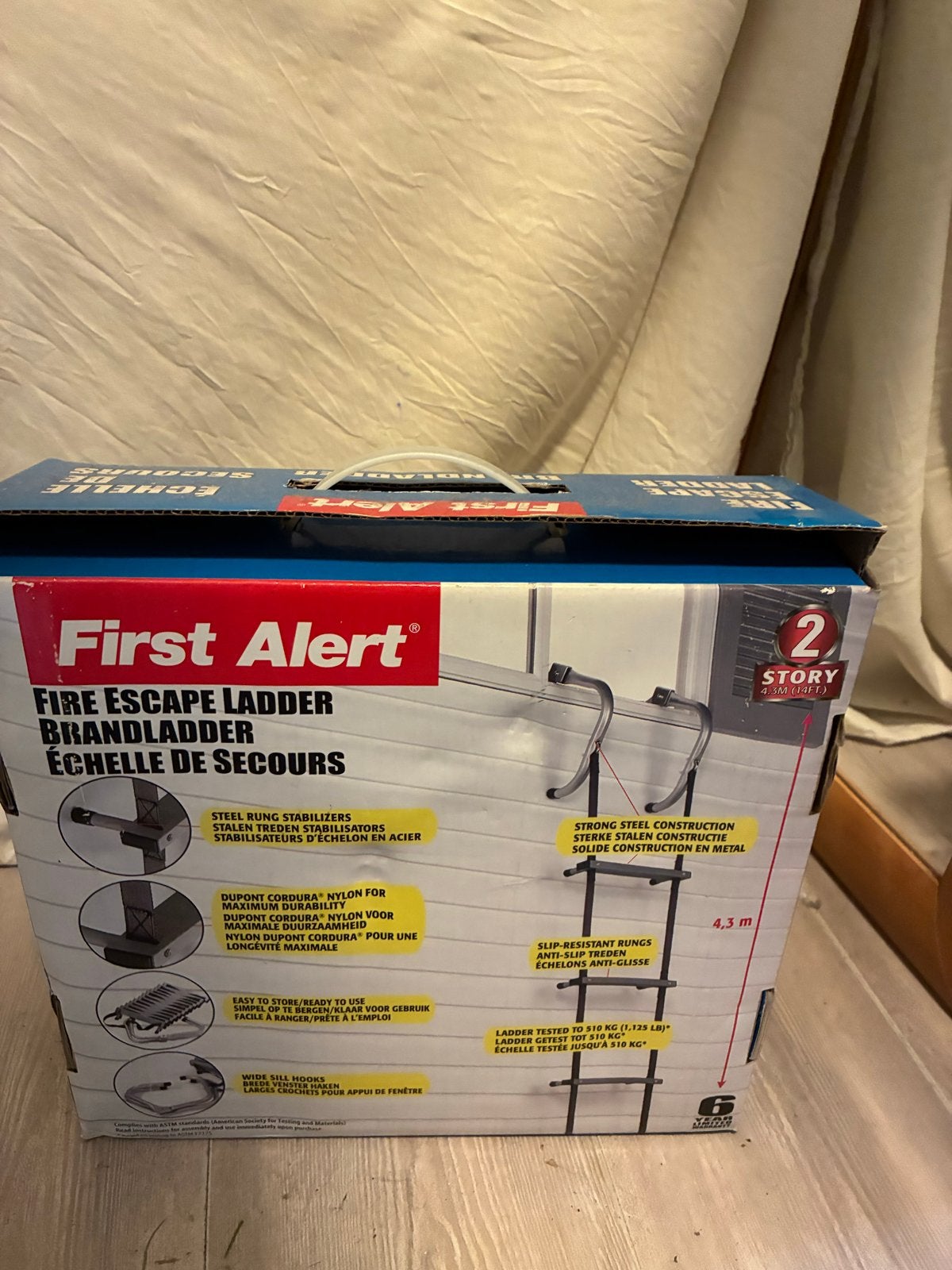First Alert Brandladder - Nooduitgangsladder 4,3m, Nieuw, Ophalen of Verzenden, Ladder, Opvouwbaar of Inschuifbaar