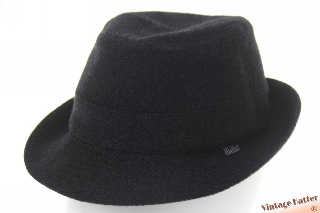 Vintage Gleufhoed Trilby Balke donker grijs Loden wol 54-55, Hoed, Ophalen of Verzenden, Balke, 57 cm (M, 7⅛ inch) of minder