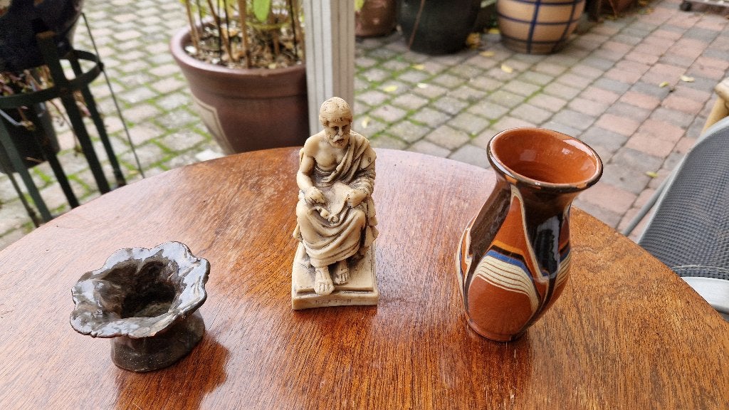 oud brocant vaasje-beeldje-houder, Antiek en Kunst, Ophalen of Verzenden