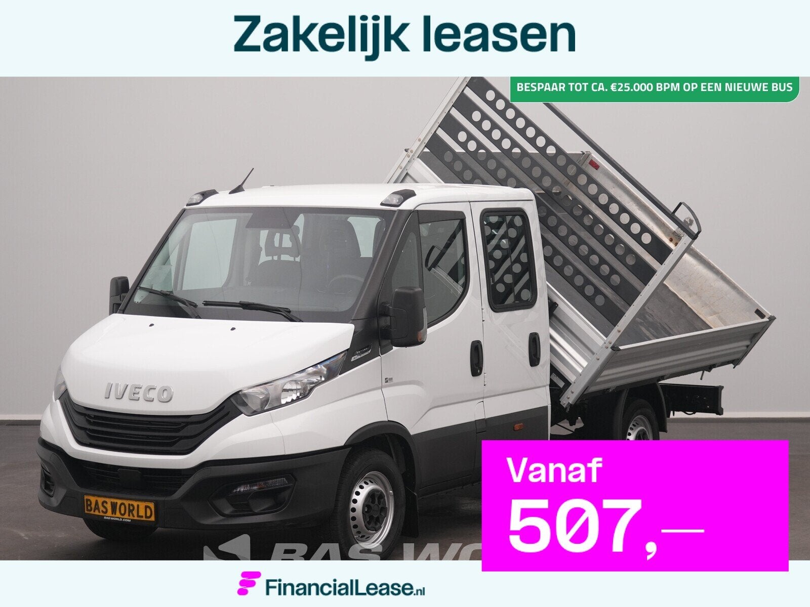 Iveco Daily 35S16 Automaat Driezijdige Kipper Trekhaak 3.5t, Automaat, Stof, Gebruikt, Euro 6