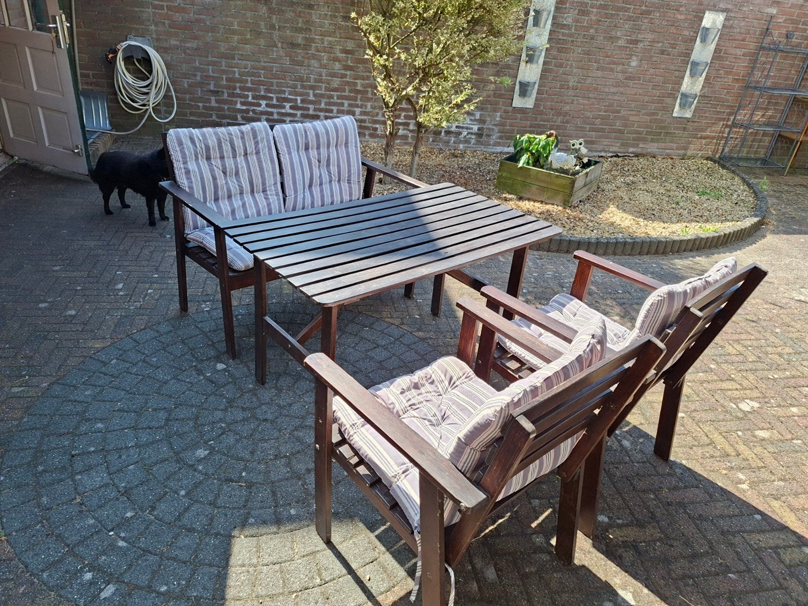 Houten tuinset, Ophalen, Gebruikt, Hout