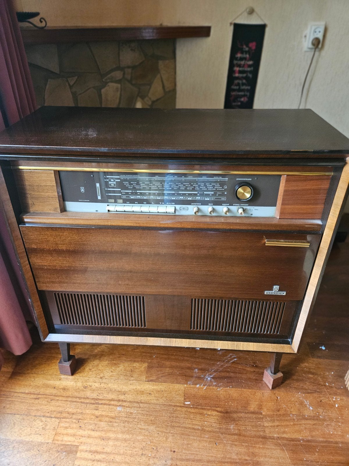 Vintage Grundig Stereo-Konzertschrank KS 555 Dual platen, Ophalen, Gebruikt, Platenspeler, Dual