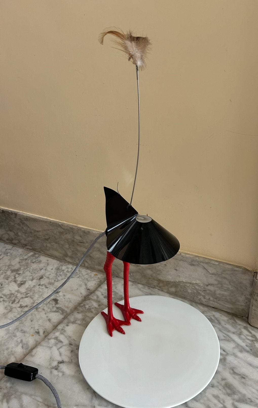 Ingo maurer bibibibi struisvogel design lamp nieuwstaat, Ophalen of Verzenden, Zo goed als nieuw