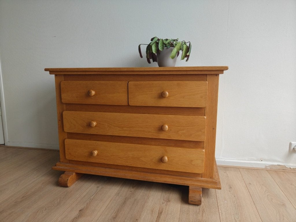 Vintage hout ladekast / commode 108x48x75, Huis en Inrichting, Kasten | Ladekasten, Ophalen, Gebruikt, 100 tot 150 cm, 3 of 4 laden