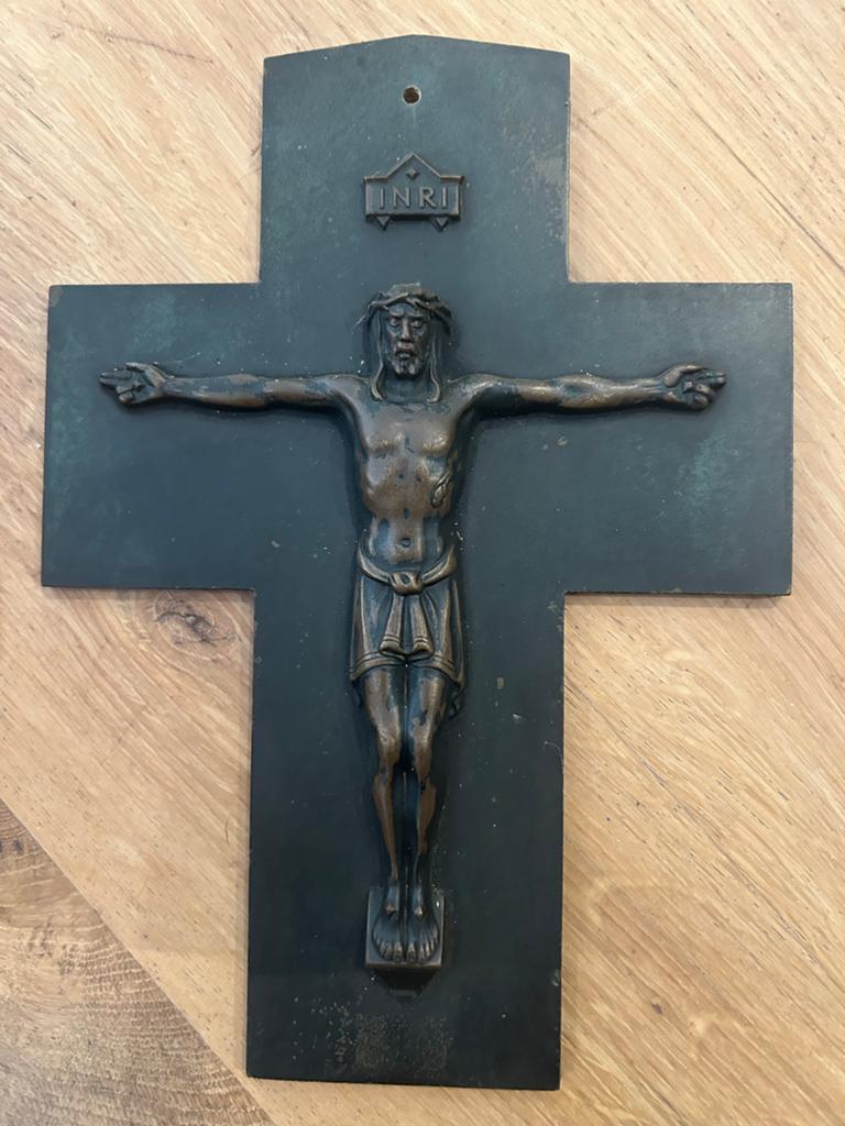 Antiek Bronzen Kruisbeeld - Jezus aan het Kruis, Ophalen