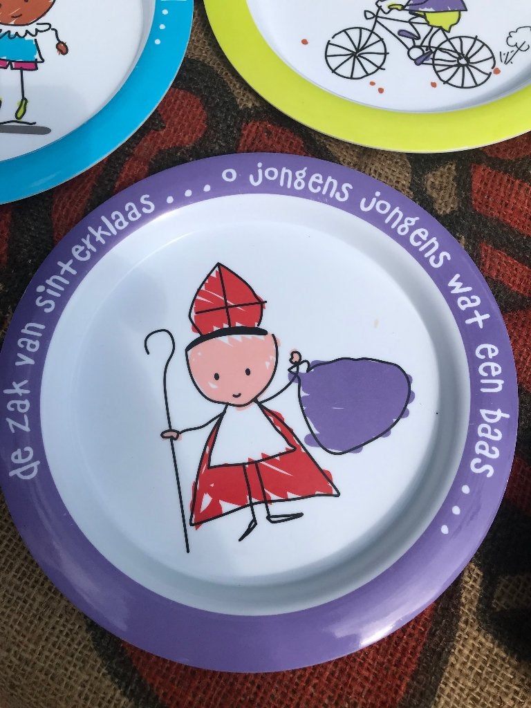 Sinterklaas items - grote -kleine jutezak - bordjes, Diversen, Sinterklaas, Ophalen of Verzenden, Zo goed als nieuw