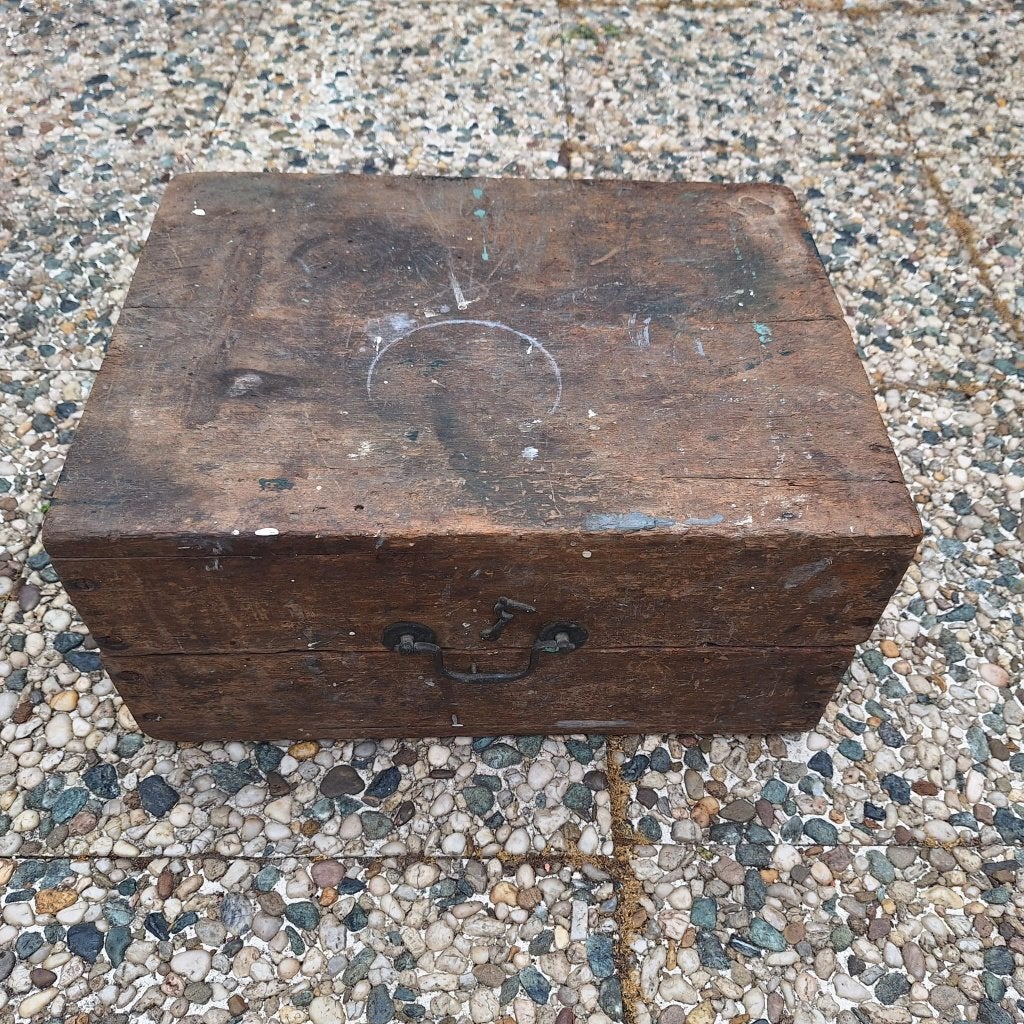 Vintage Houten gereedschapskist gevuld, Antiek en Kunst, Antiek | Gereedschap en Instrumenten, Ophalen