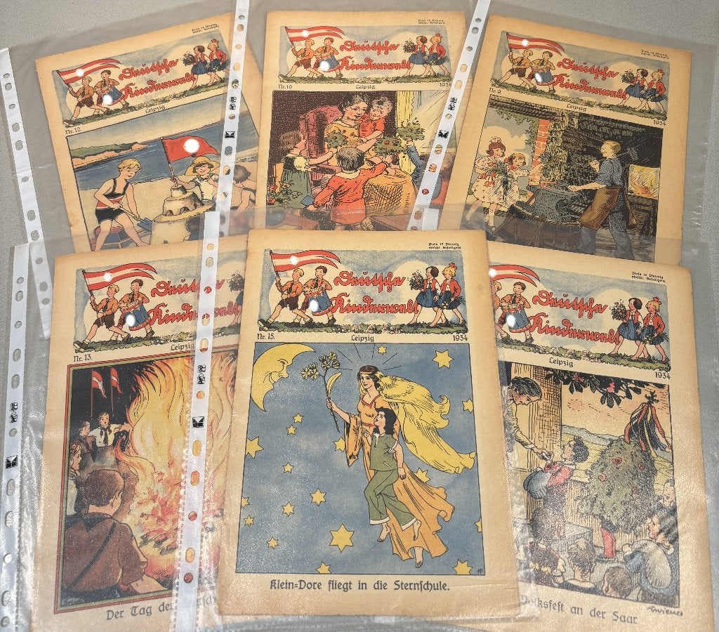 Deutsche Kinderwelt 1934 – Set van 6 – Historisch kinderblad, Verzamelen, Tijdschriften, Kranten en Knipsels, Ophalen of Verzenden