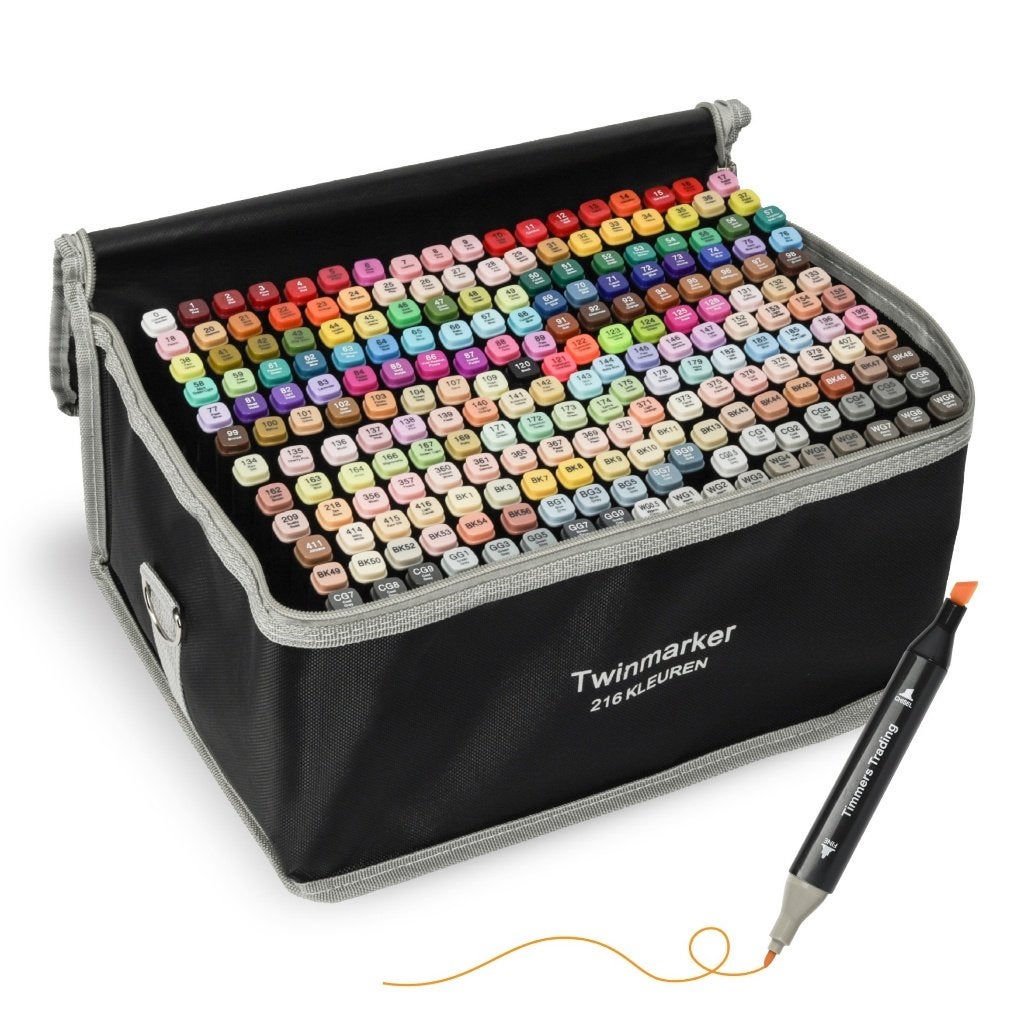 Twinmarker tassen met 216 kleuren €10, Ophalen of Verzenden, Nieuw, Potlood of Stift