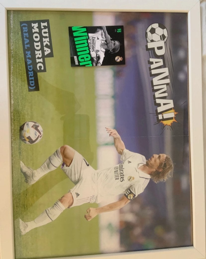 Luka Modric Real Madrid Poster met Spelerskaart, Ophalen of Verzenden, Zo goed als nieuw, Buitenlandse clubs, Poster, Plaatje of Sticker