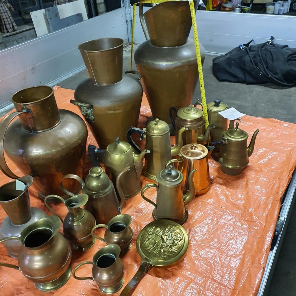 Koperen koffie en thee potjes, Ophalen of Verzenden