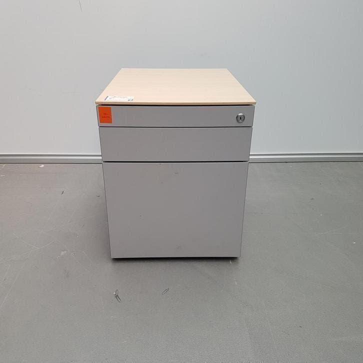Prachtig ladeblok STEELCASE zilvergrijs met ahorn blad, Huis en Inrichting, Kasten | Ladekasten, Ophalen, Minder dan 50 cm, Gebruikt