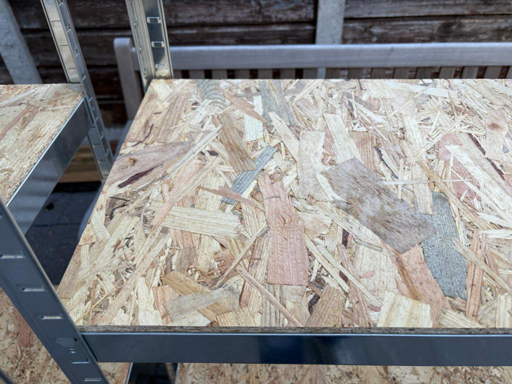 3x Metalen stellingkast met 4 OSB planken, Ophalen, Zo goed als nieuw