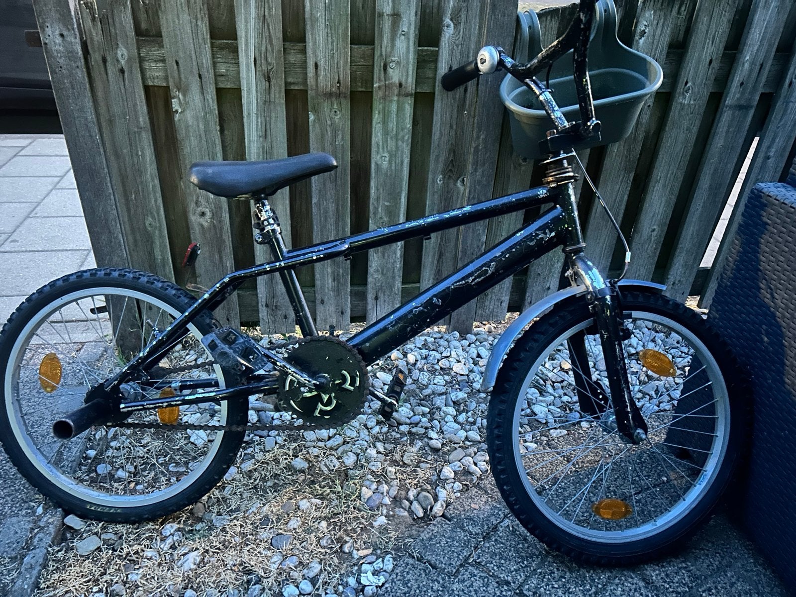 Gebruikte BMX fiets - Zwart, 20 inch wielen, Staal, Velgrem, Ophalen of Verzenden, Voetsteunen