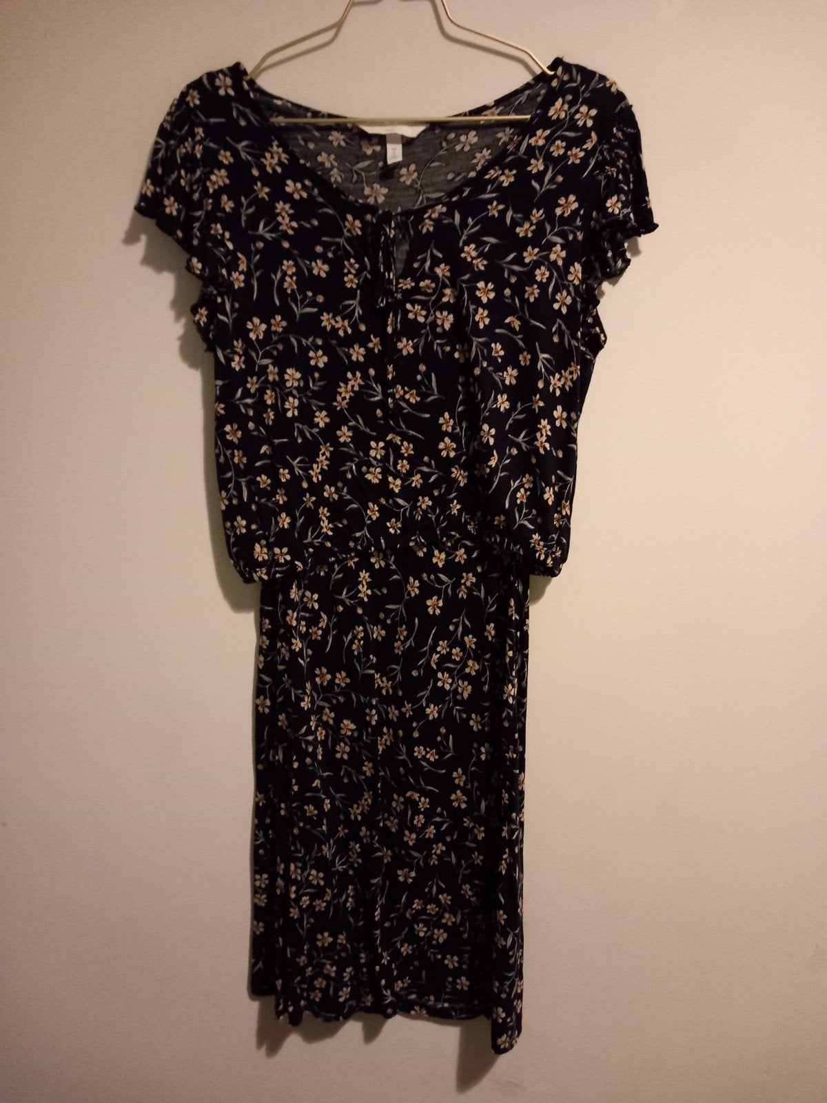 Fijne zwangerschaps/voedingsjurk S bloemetjes, H&M, Blauw, Jurk, Ophalen of Verzenden