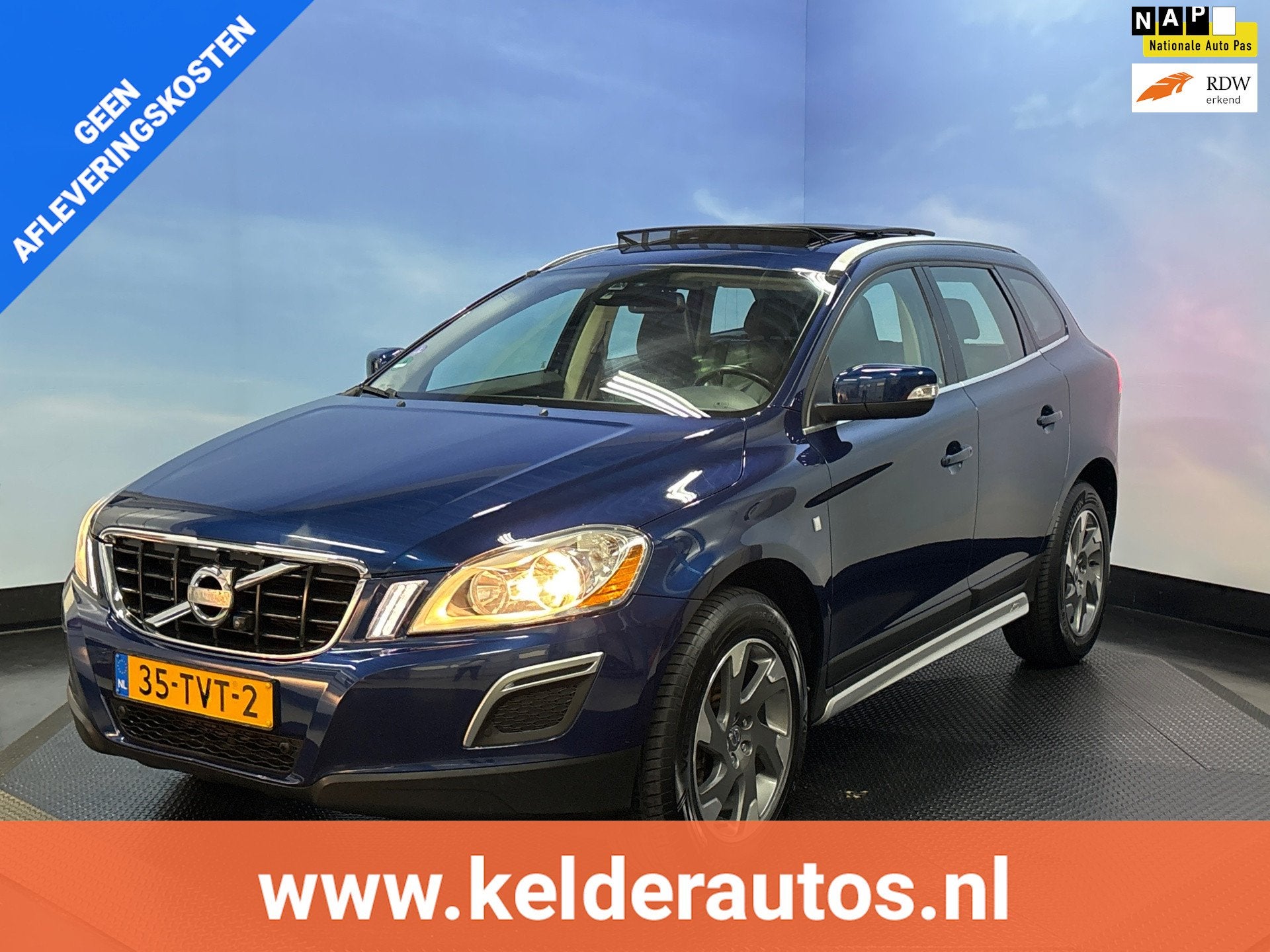 Volvo XC60 2.0 T5 Ocean Race Camera, Trekhaak, Leer, Pano da, Euro 5, Zwart, 4 cilinders, Blauw