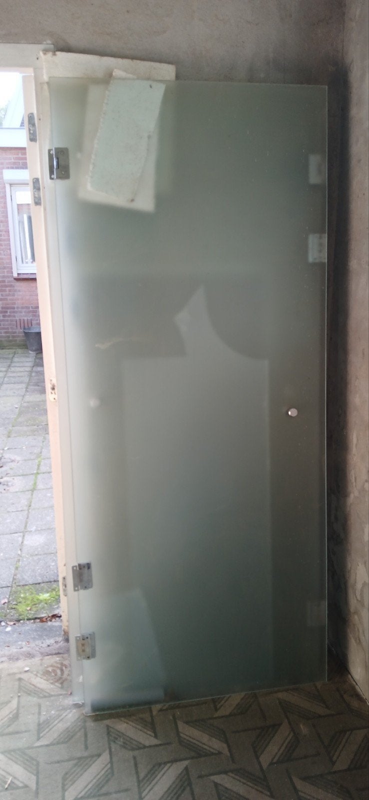 Twee glass deuren met draaischarnier, Ophalen, Binnendeur, 200 tot 215 cm