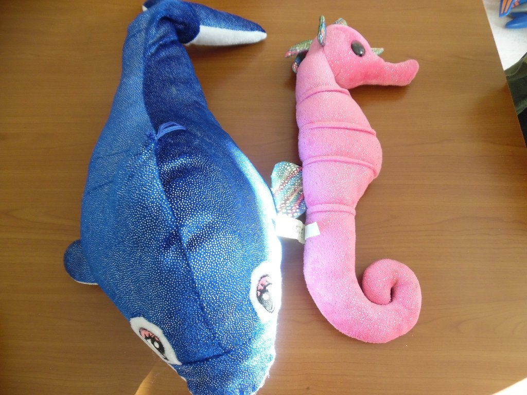 Knuffels, walvis en zeepaardje, ook apart te koop, Ophalen of Verzenden, Zo goed als nieuw, Overige typen