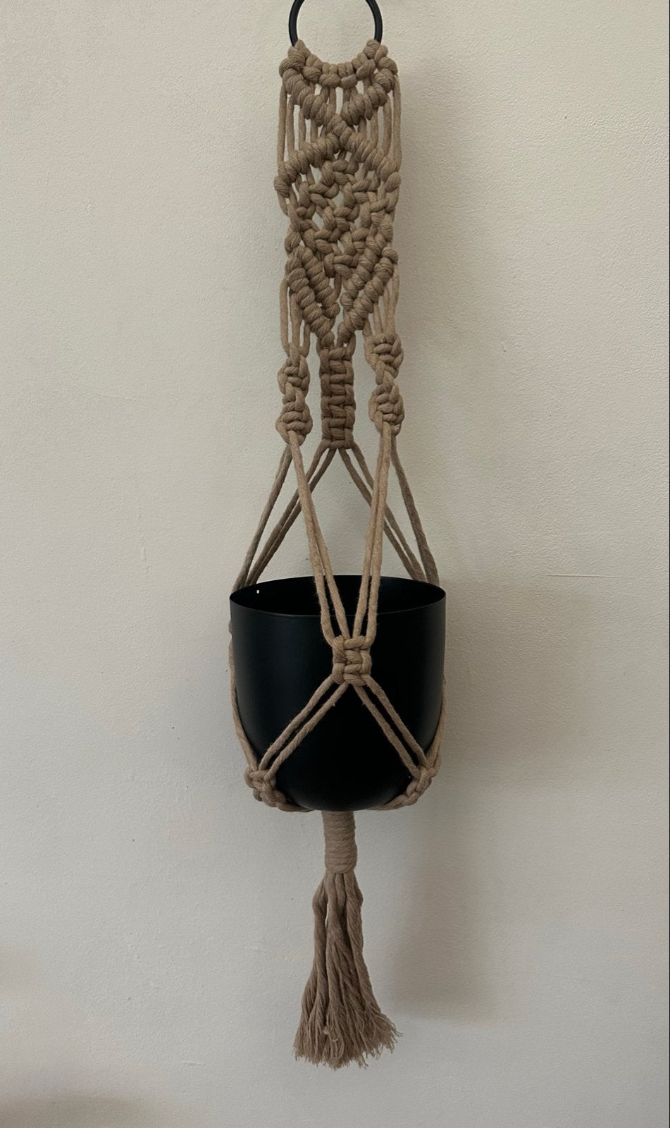 Macramé plantenhanger, Overige materialen, Rond, Ophalen of Verzenden, Zo goed als nieuw