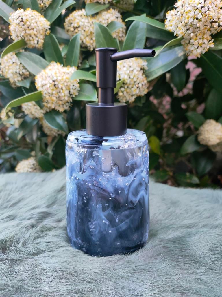 NIEUW Luxe Zeepdispenser - Zwart/Blauw Marmerlook, Ophalen of Verzenden, Nieuw, Zwart, Overige typen
