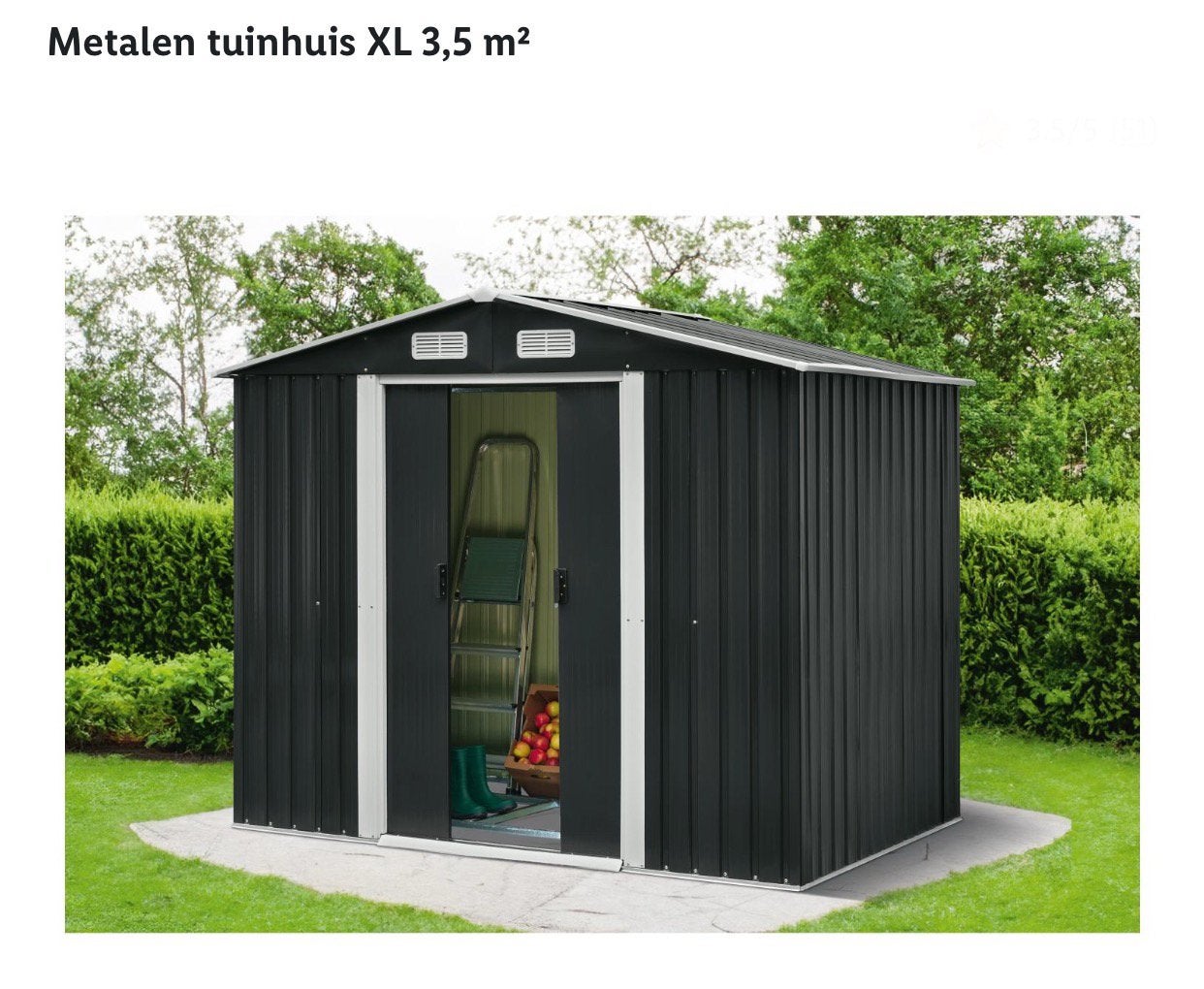 NIEUW (ONGEOPEND IN DOOS) - METALEN TUINHUIS, 200 tot 400 cm, Tuinhuis, Nieuw, Zonder ramen