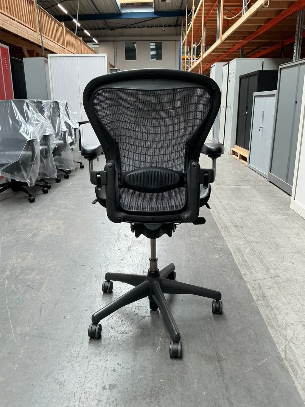 Herman Miller Aeron Tuxedo Bureaustoel | Type B | Graphite, Gebruikt, ., Zwart, Ophalen of Verzenden