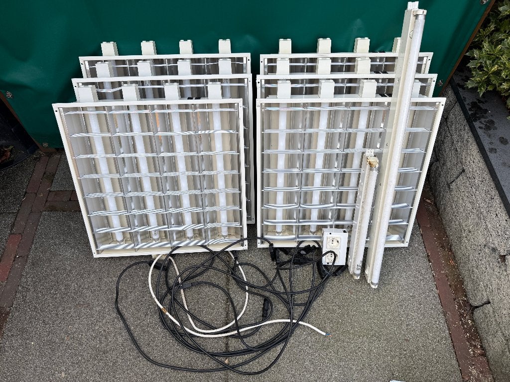 TL- en paneelverlichting - 6 stuks met toebehoren, Huis en Inrichting, Lampen | Plafondlampen, Ophalen, Gebruikt, Inclusief lichtbron