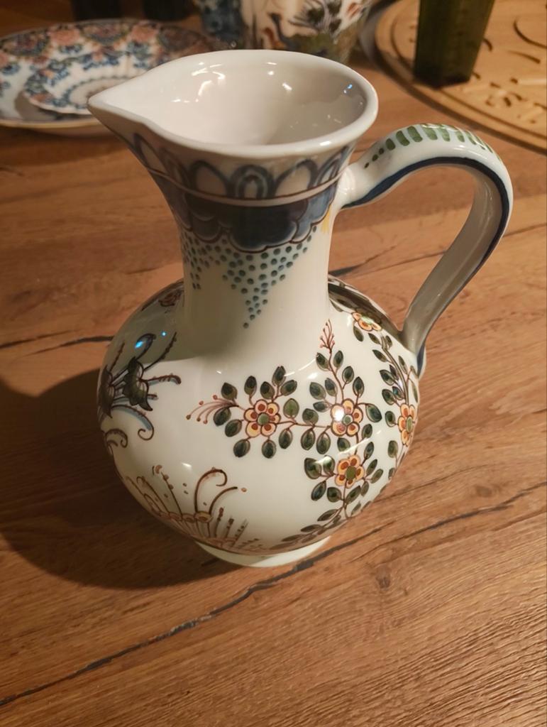 Prachtige Makkumer Aardewerk Kan met Bloemenmotief, Antiek en Kunst, Antiek | Keramiek en Aardewerk, Ophalen of Verzenden