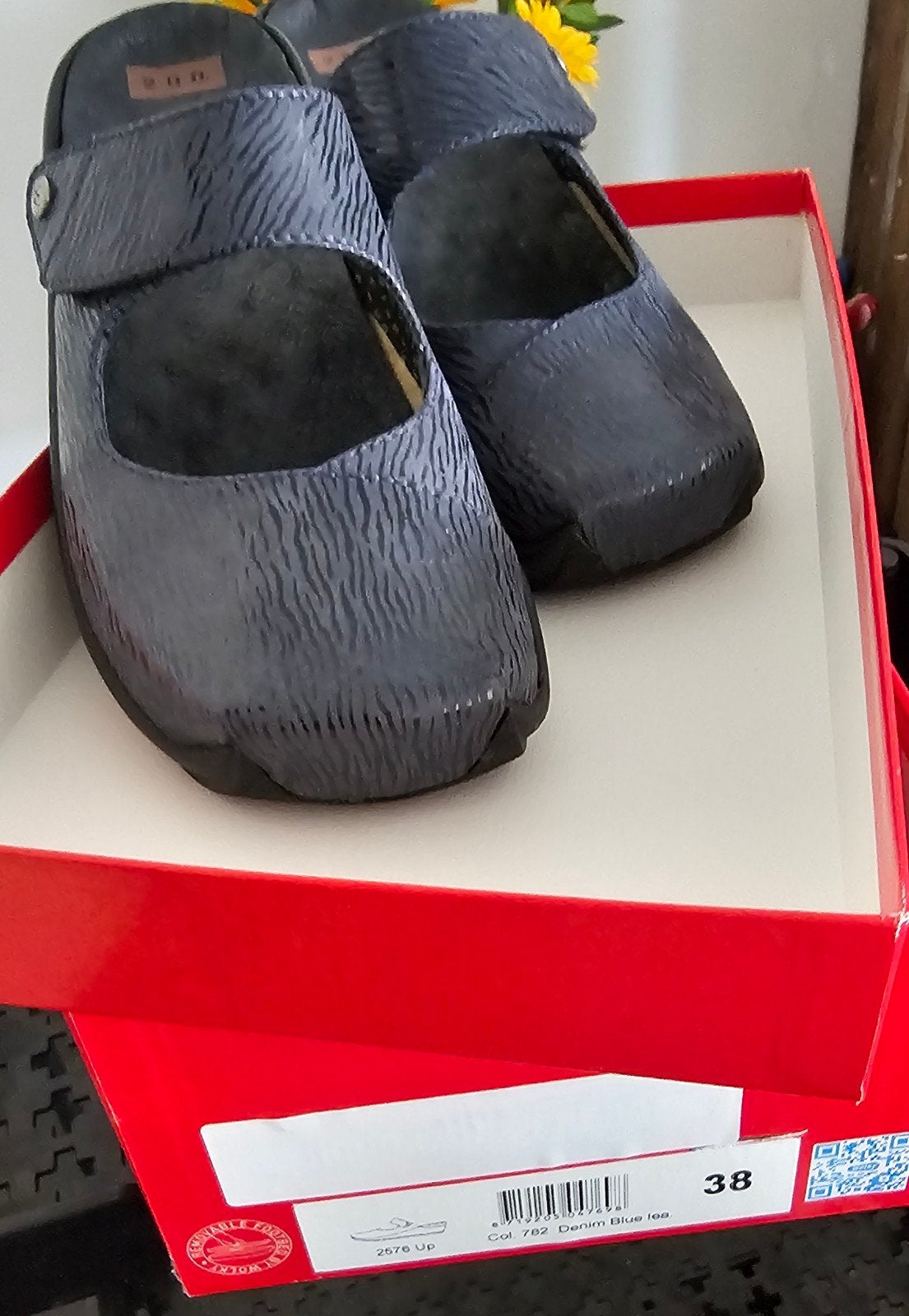 Leuke instapmuiltjes van Wolky, maat 38, grijsblauw, nieuw., Wolky, Overige kleuren, Nieuw, Sandalen of Muiltjes
