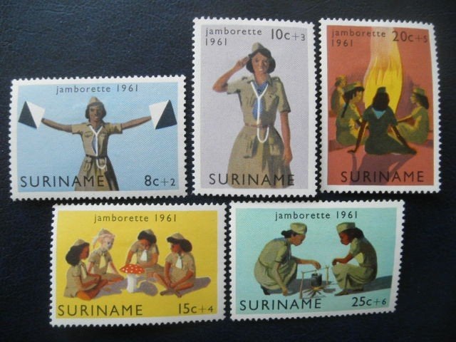 Postzegels Suriname 1961 scouting - cw. 3,70 (*)., Ophalen of Verzenden
