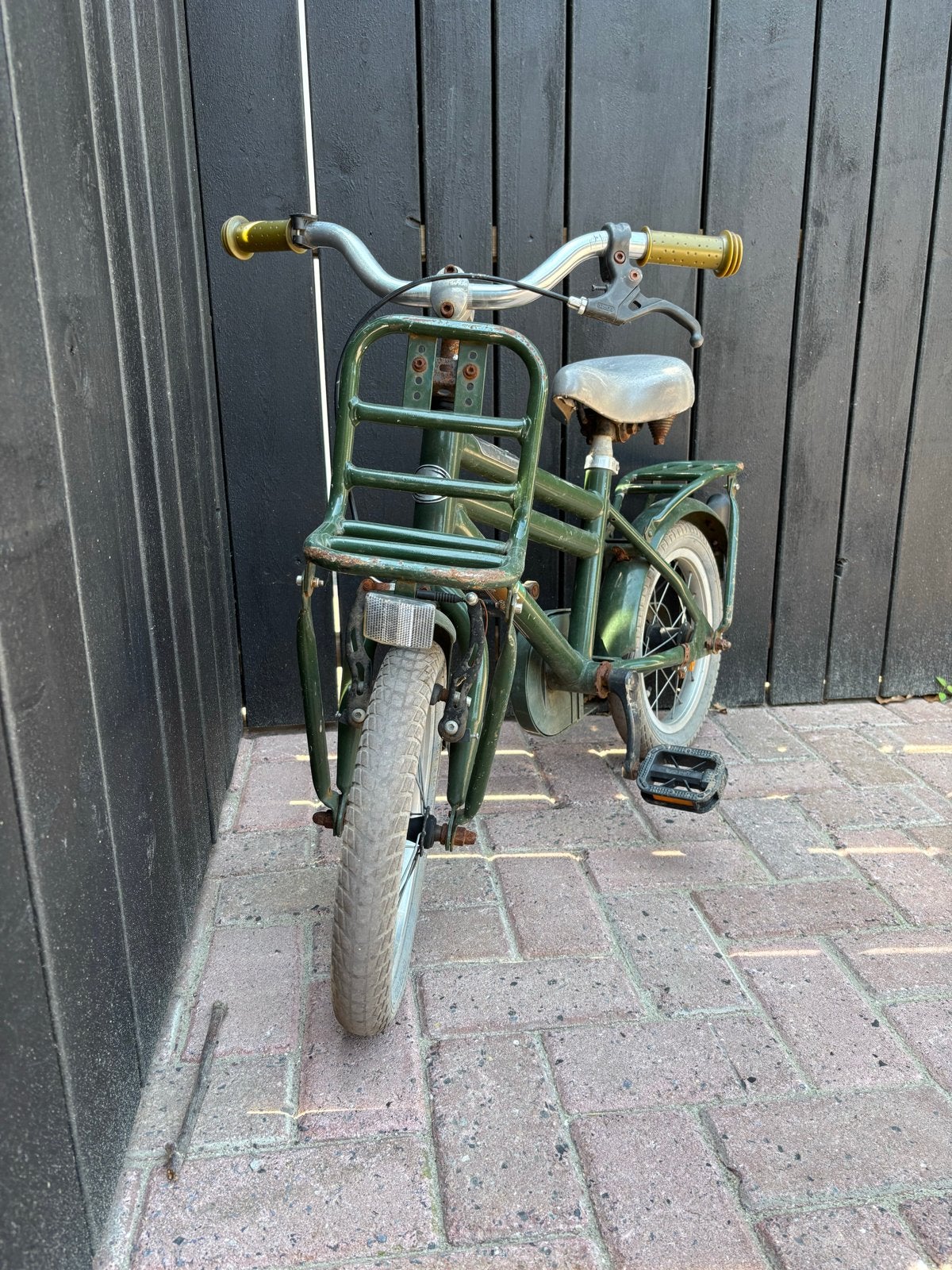 Popal kinderfiets 14 inch - Groen, Ophalen, Gebruikt, Velgrem, Minder dan 16 inch