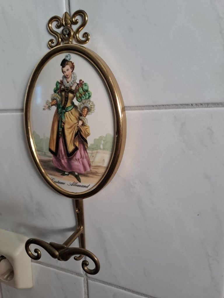 Elegante messing kapstok met afbeelding, Ophalen of Verzenden