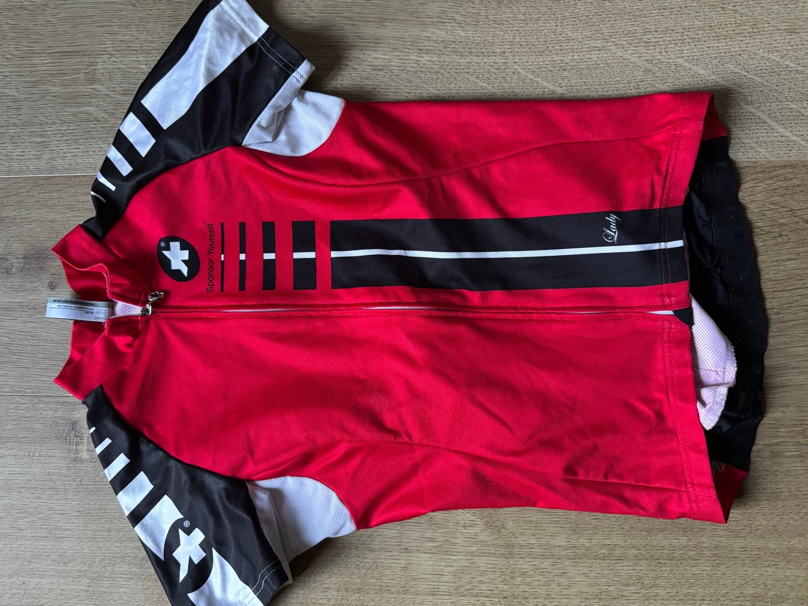 Assos Fi.Mille Lady Fietsjersey Maat S Rood Zwart Wit, S, Ophalen of Verzenden, Zo goed als nieuw, Dames