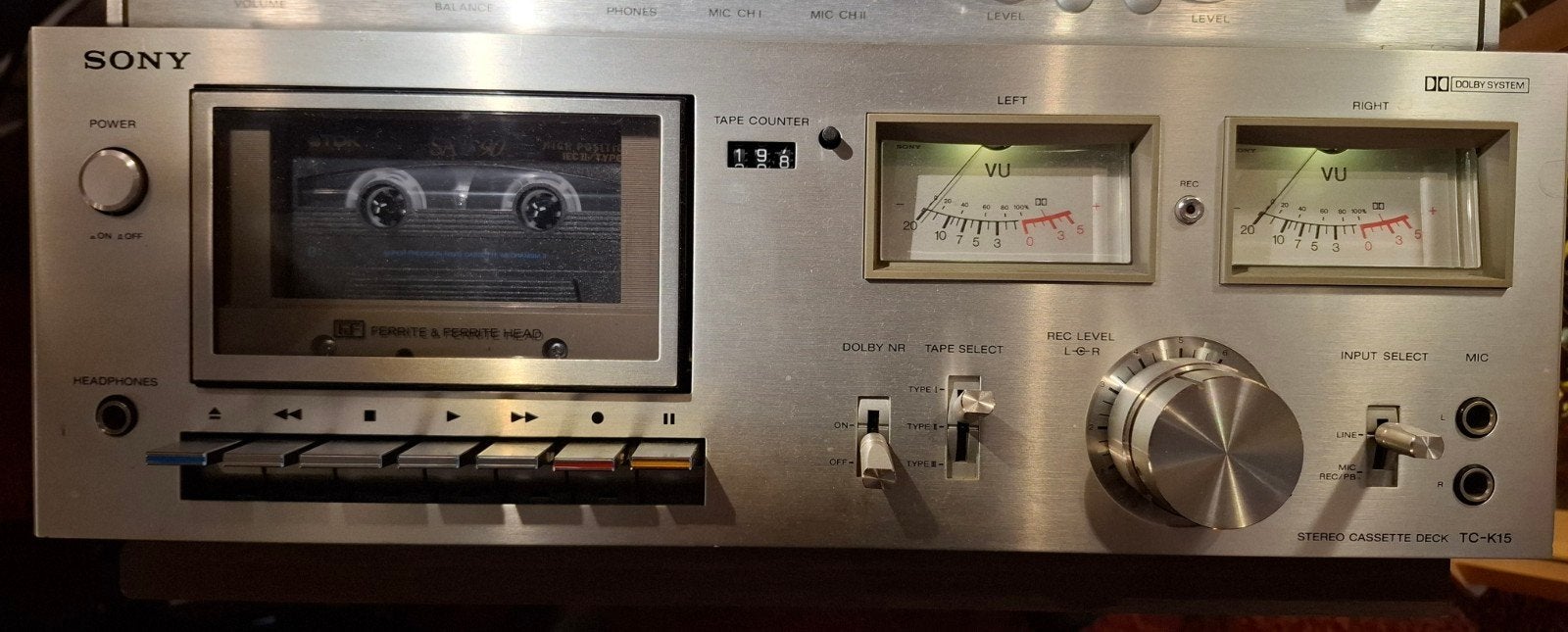 Sony TC-K15 Stereo Cassettedeck - Vintage Hifi, Ophalen, Enkel, Sony, Tape counter