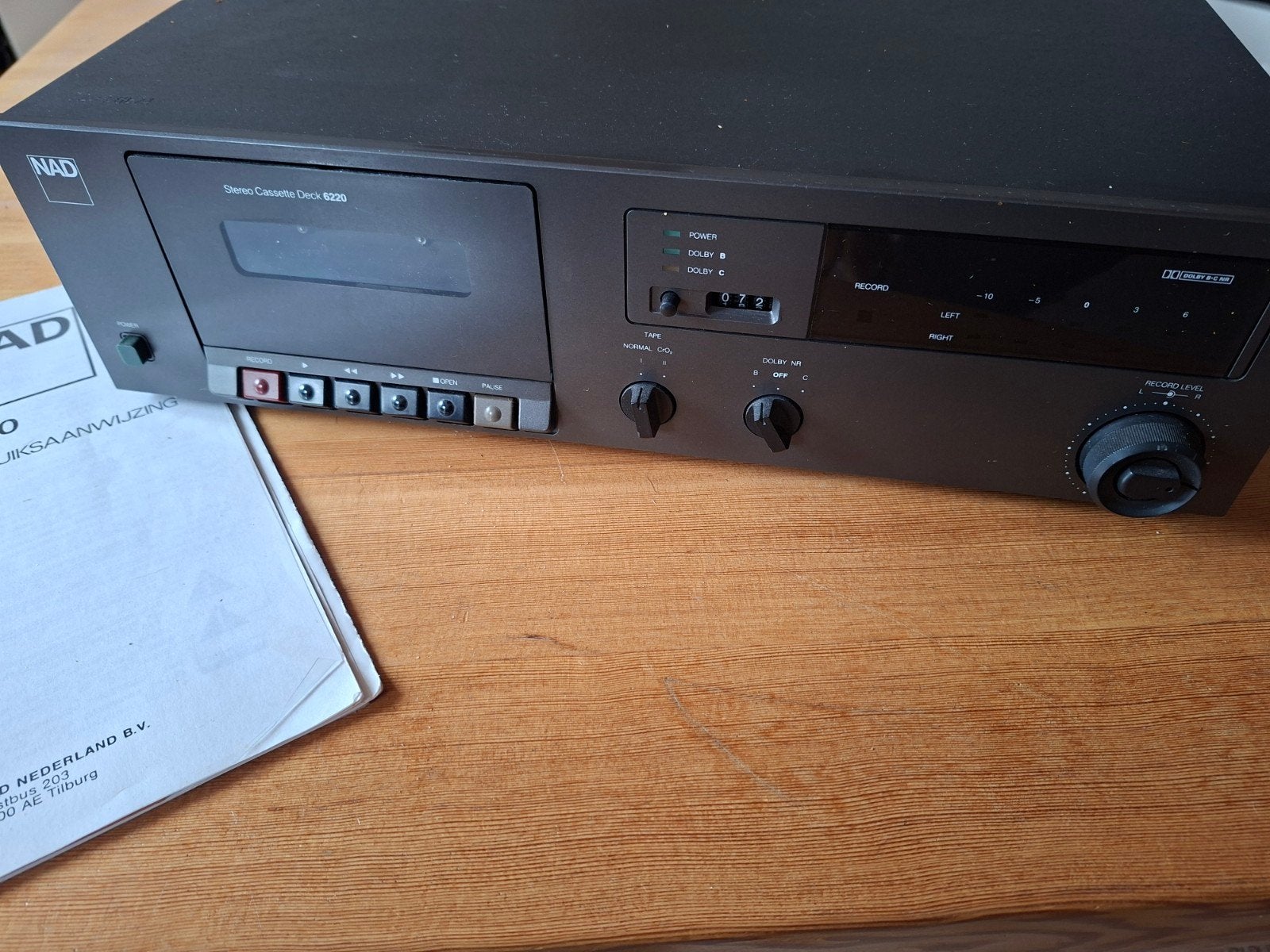 NAD 6220 Stereo Cassette Deck met handleiding, Audio, Tv en Foto, Cassettedecks, Ophalen of Verzenden, Enkel, Overige merken, Tiptoetsen
