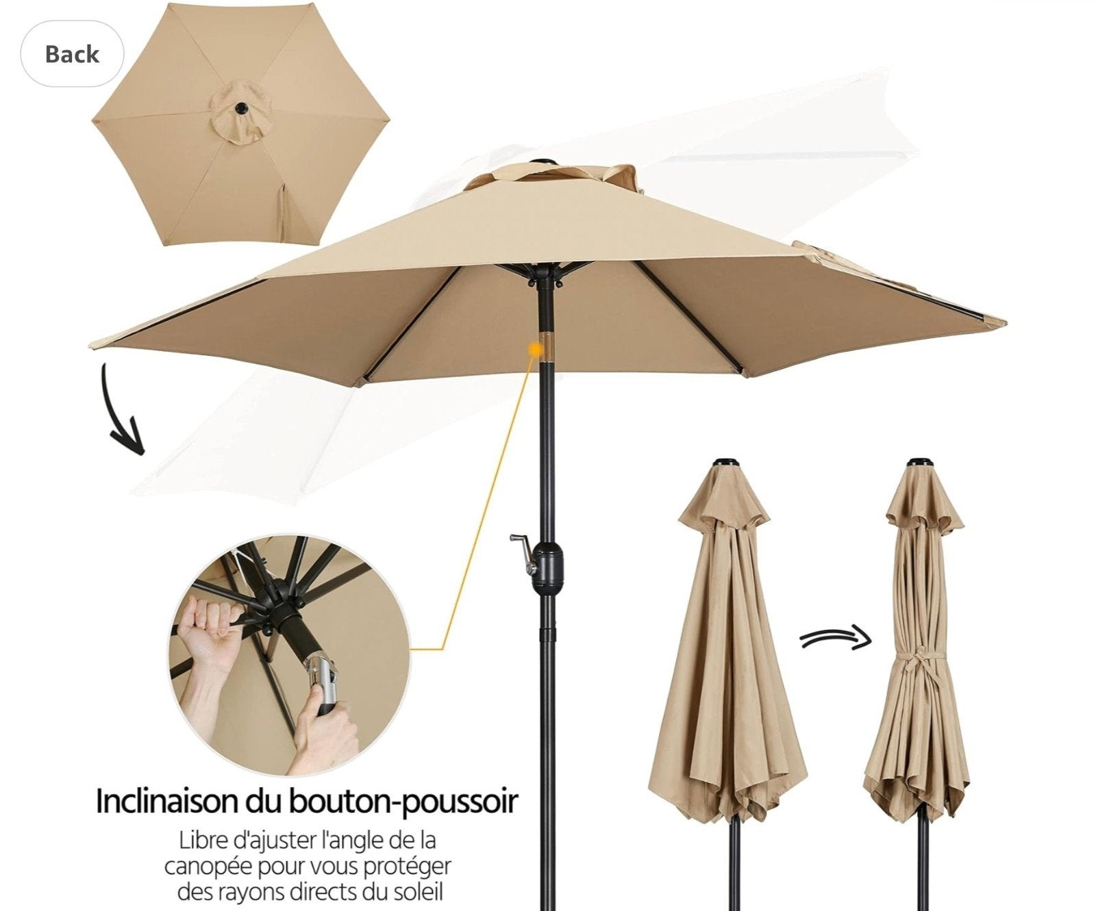 Buitentuin Parasol kantelen Parasol Nieuw in doos, Ophalen of Verzenden, Nieuw, Minder dan 1 meter, Parasolvoet