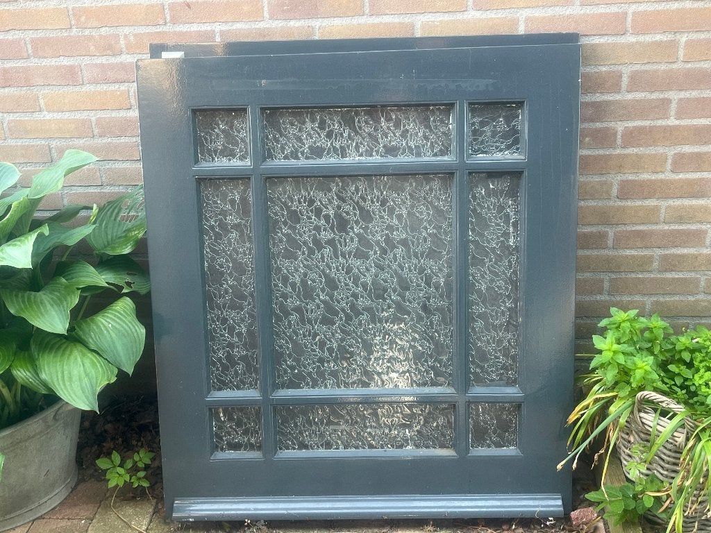 tweedelige hard houten deur, Doe-het-zelf en Verbouw, Deuren en Horren, Ophalen, 200 tot 215 cm, Hout, Buitendeur