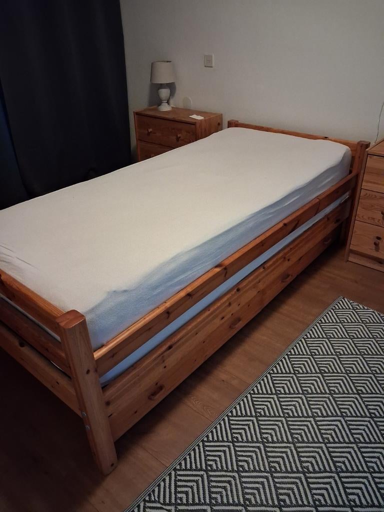 Gratis bed, Ophalen, Zo goed als nieuw, Tweepersoons, Hout