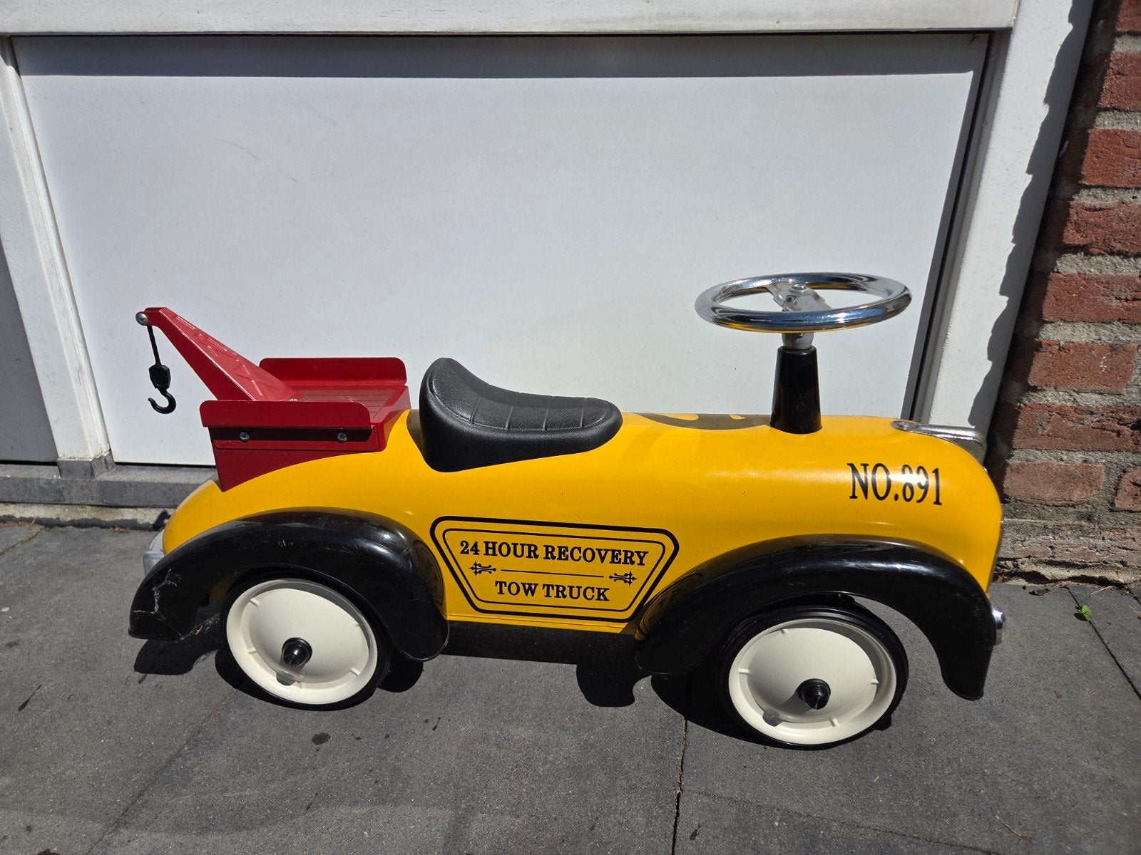 Gele duwauto/loopauto met takelwagen design, Ophalen, Gebruikt