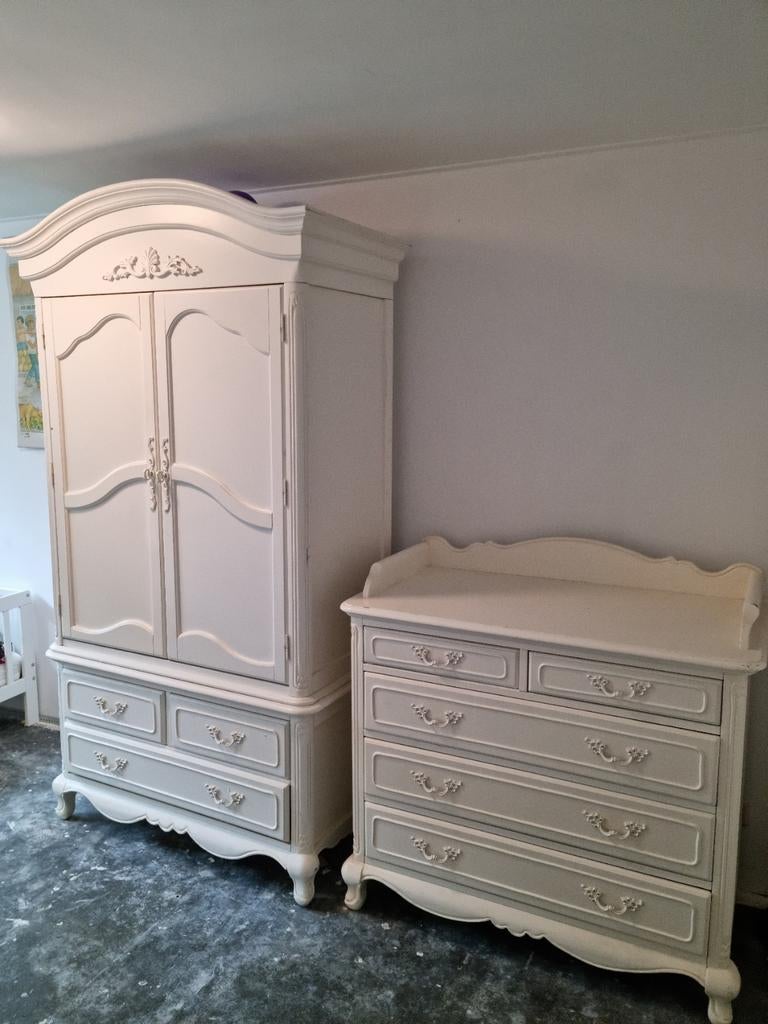 Broquant babykamer set: kast en commode (vintage retro), Kinderen en Baby's, Kinderkamer | Commodes en Kasten, Ophalen, Gebruikt