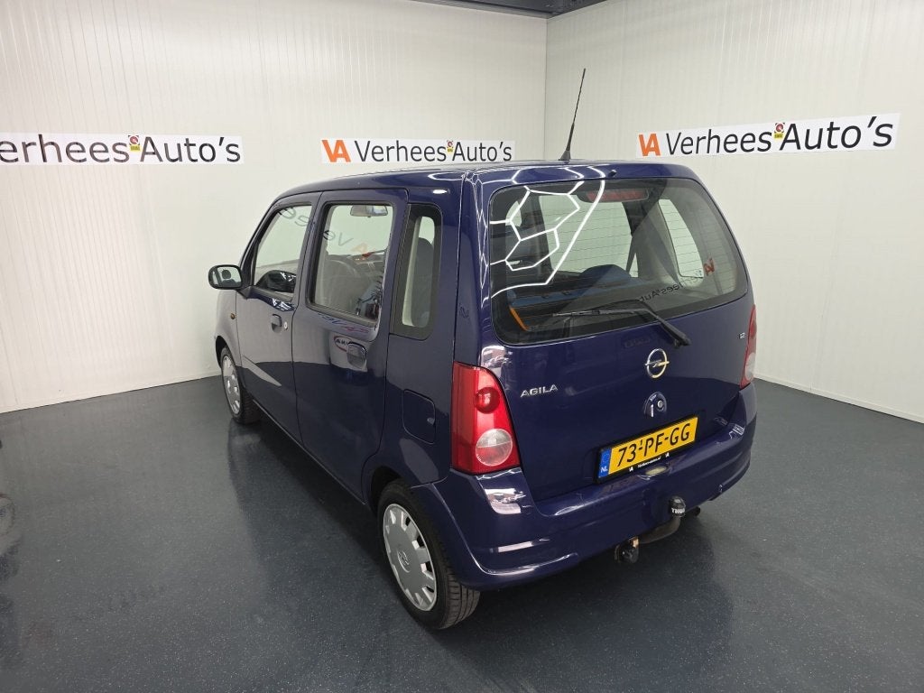 Opel Agila 1.2-16V Enjoy (bj 2004), Auto's, Voorwielaandrijving, Blauw, Origineel Nederlands, Bedrijf