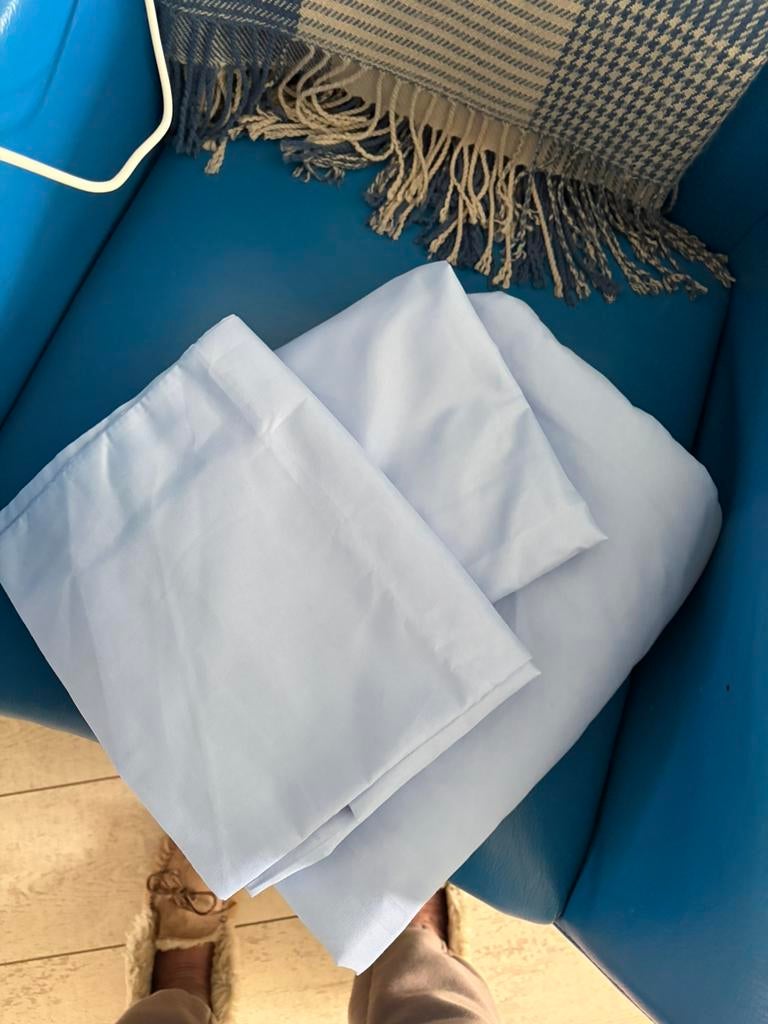 Groot laken en 2 slopen helderblauw, Nieuw, Blauw, Overige typen, Ophalen of Verzenden, Nieuw