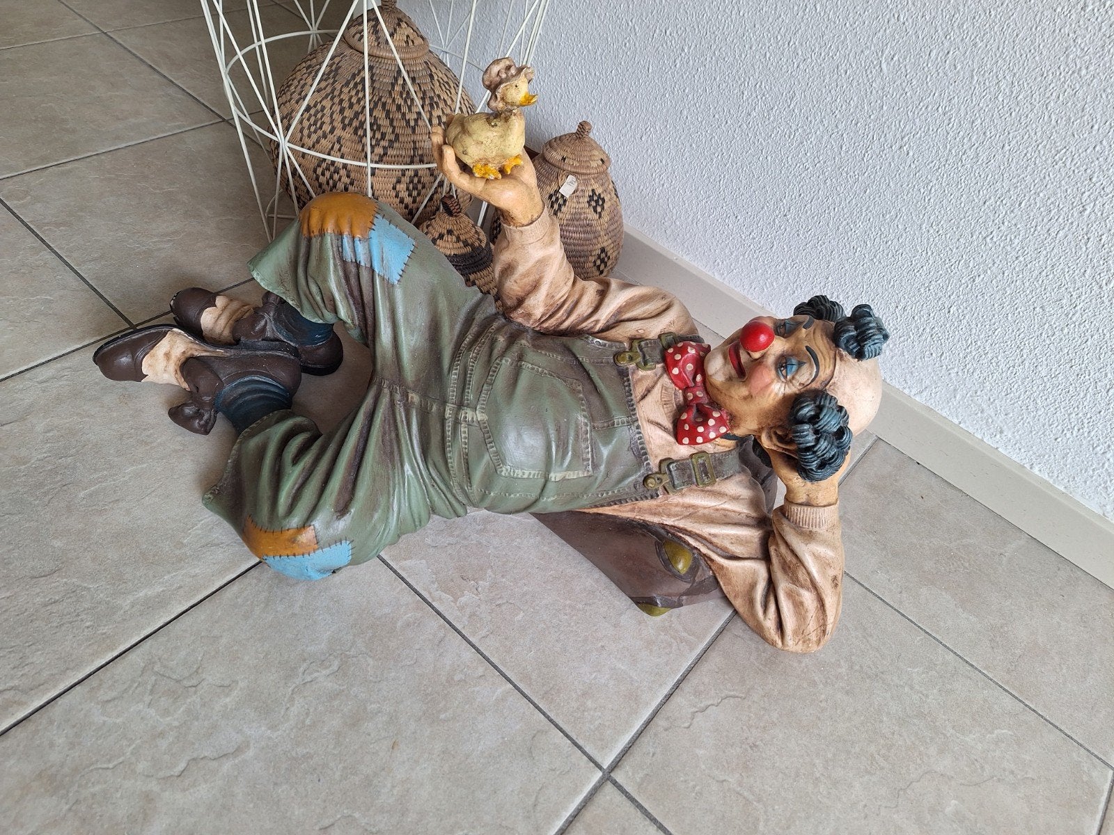 Jun Asilo Clownsbeeld - Vintage Kunstwerk (70 cm), Ophalen