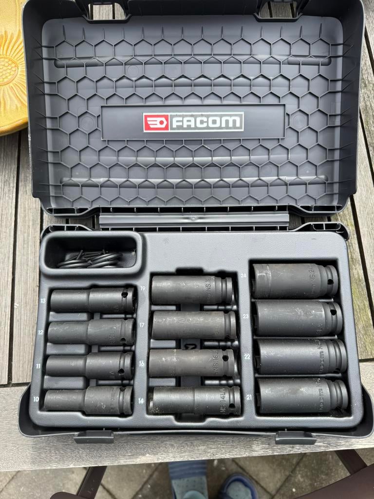 FACOM NS.405B slagdoppenset 1/2" 12-delig 10-24 mm, Auto diversen, Autogereedschap, Ophalen of Verzenden, Nieuw