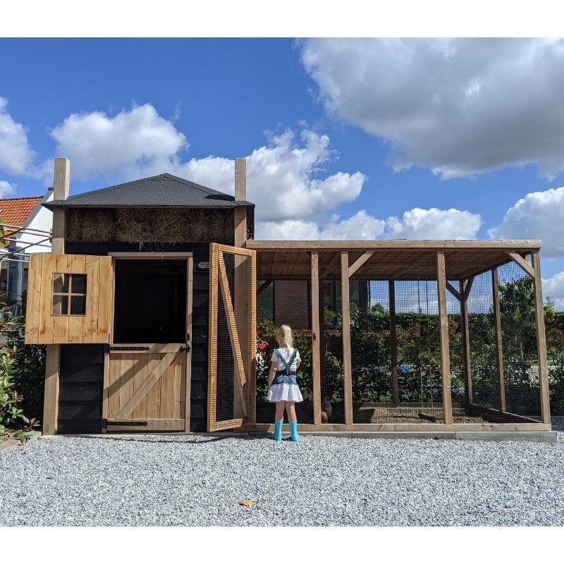 Kippenhok met overdekte ren 3 m | Vera Deluxe | Douglas, Verzenden, Nieuw, Kippenhok of Kippenren