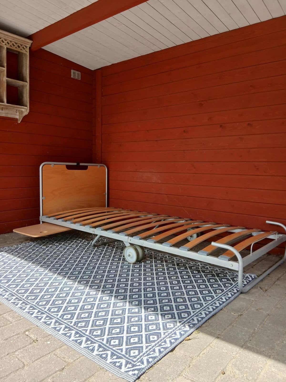 Opklapbed met lattenbodem ZGAN!, Ophalen, 90 cm, Eenpersoons, Bruin