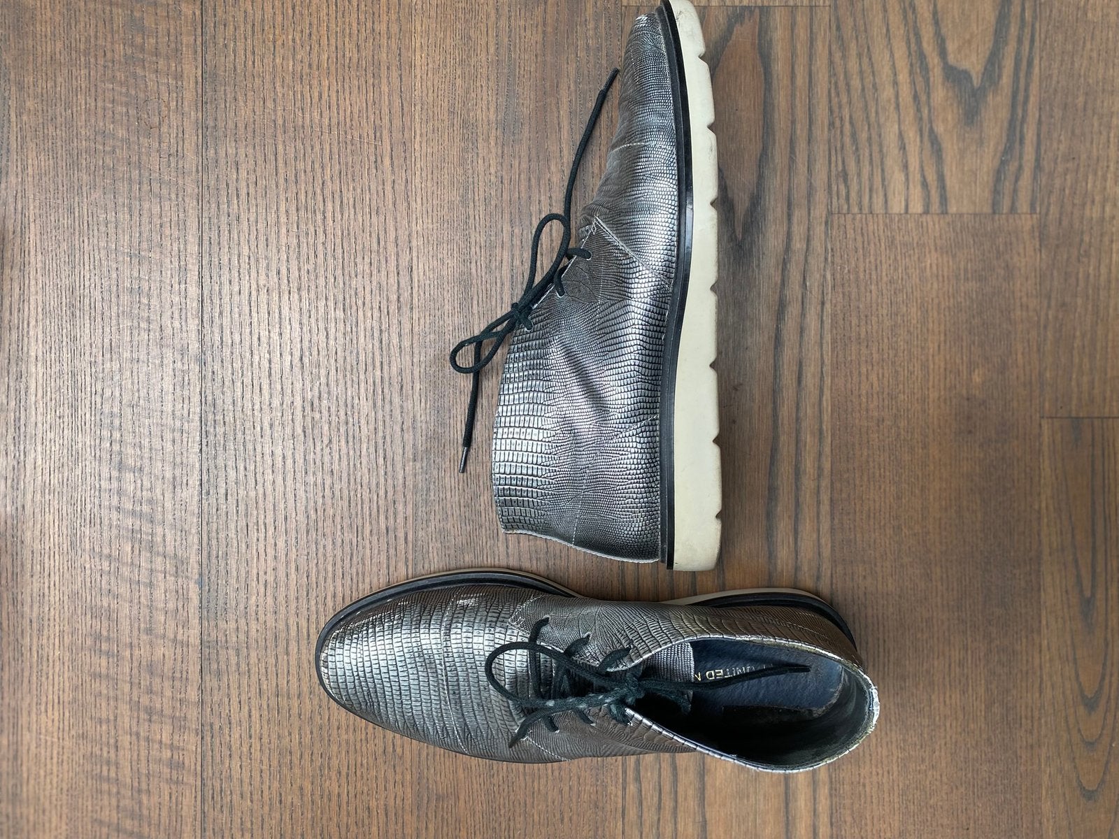 United Nude herenschoen zilver metallic maat 43, Overige kleuren, Ophalen of Verzenden, Gedragen, Veterschoenen